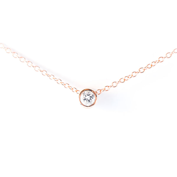 9ct gold necklace with a diamond tube set pendant from Mark Whitehorn Goldsmith